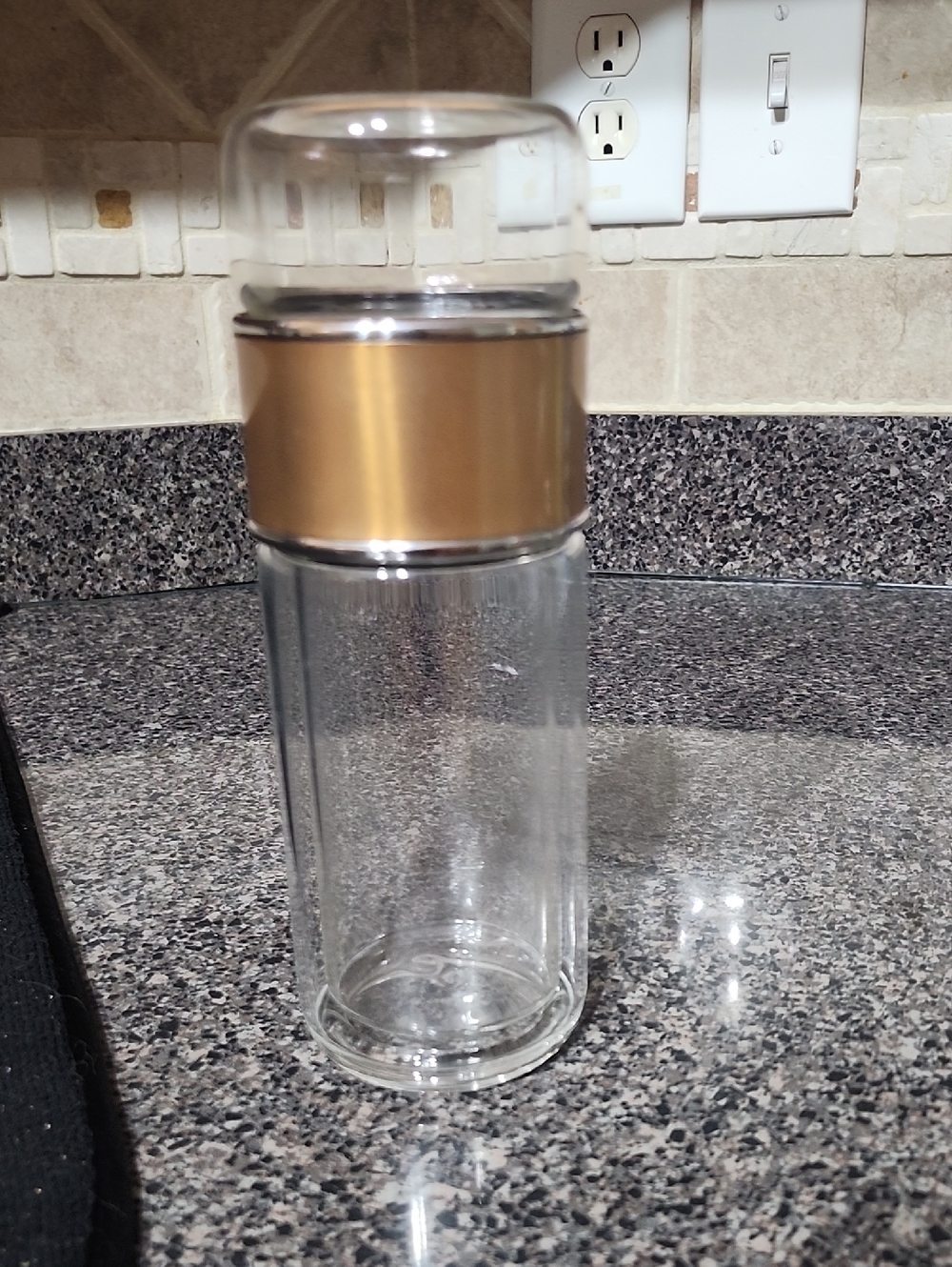 Teavana 3-in-1 Clear Glass Bottle with Gold Accent